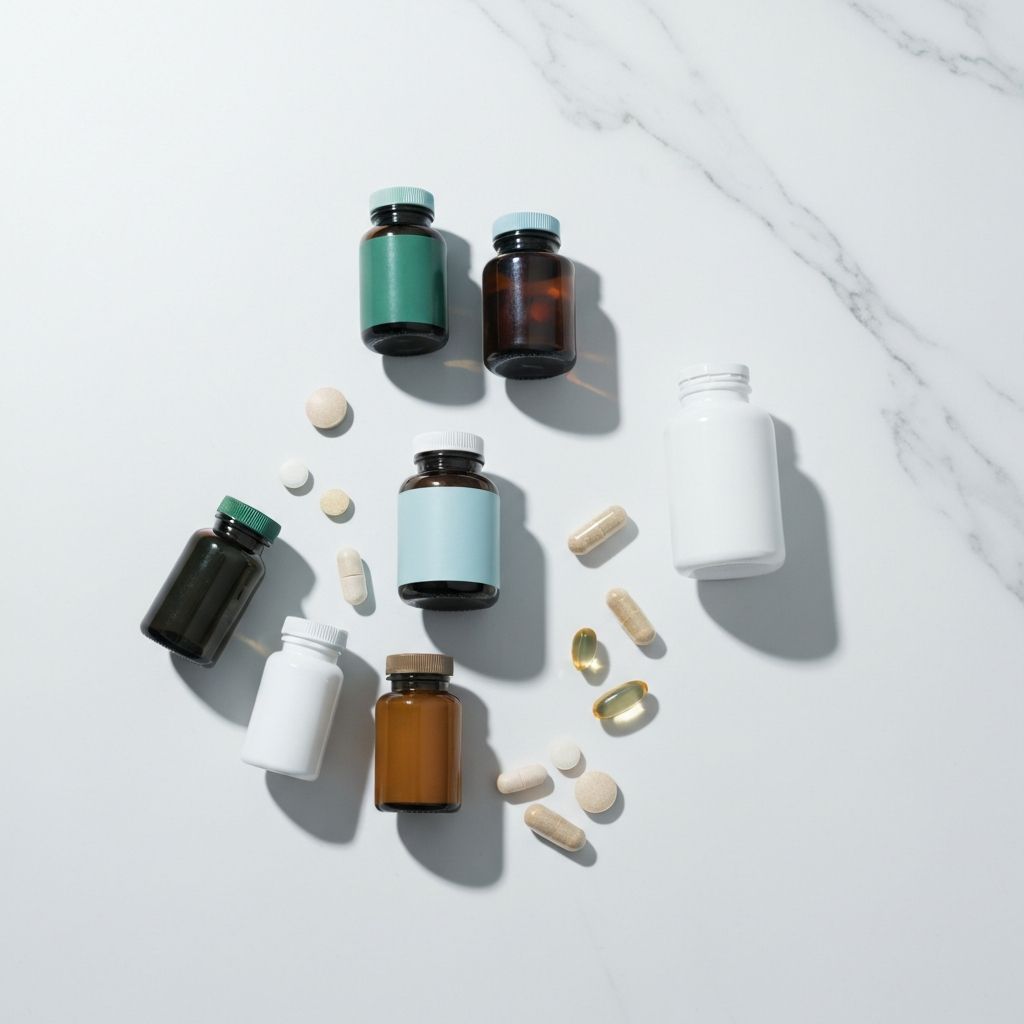 Natural supplements arranged thoughtfully